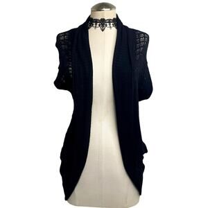 Vintage 90's Y2K Say What? Open Front Grunge Gothic Whimsigoth Witchy Cardigan